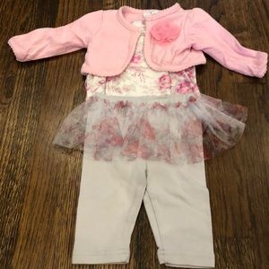 Laura Ashley three piece baby girl outfit